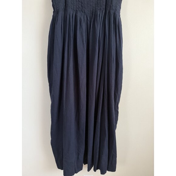 Banana Republic Linen Blend Drapey Pleated Midi Dress Coastal Lagenlook Boho L - Picture 7 of 9